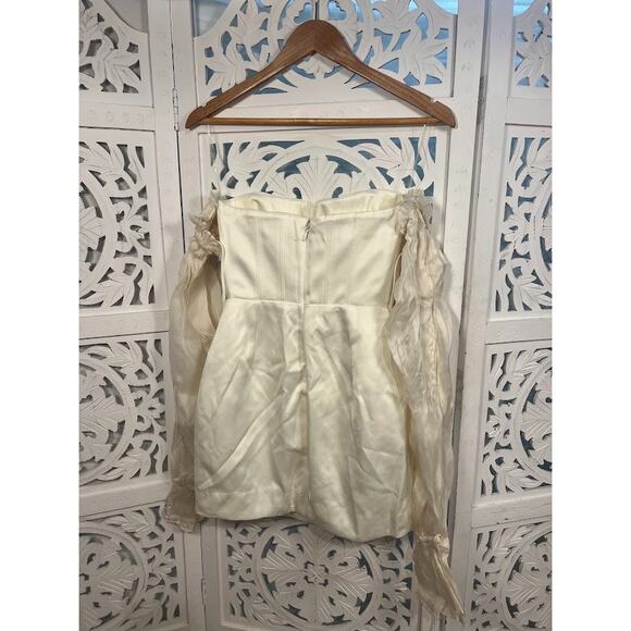 House of CB Marisa Ivory Satin Croset Mini Dress Size XS Extra Small - Picture 5 of 9